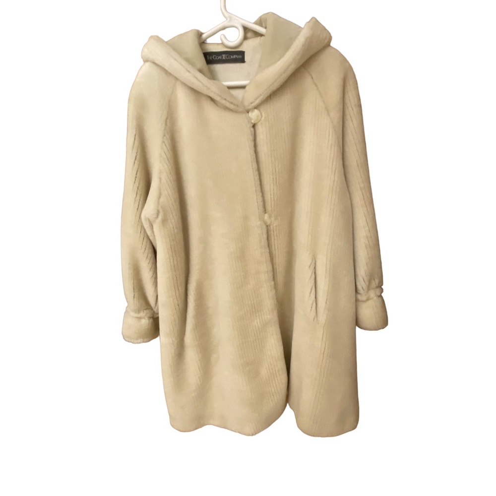 Cream A-Shaped Teddy Coat - Size S/M